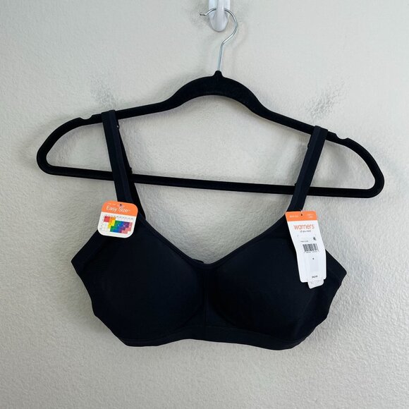 NEW Warners Womens Medium Wireless Lightly Lined Black Bra - Picture 5 of 7